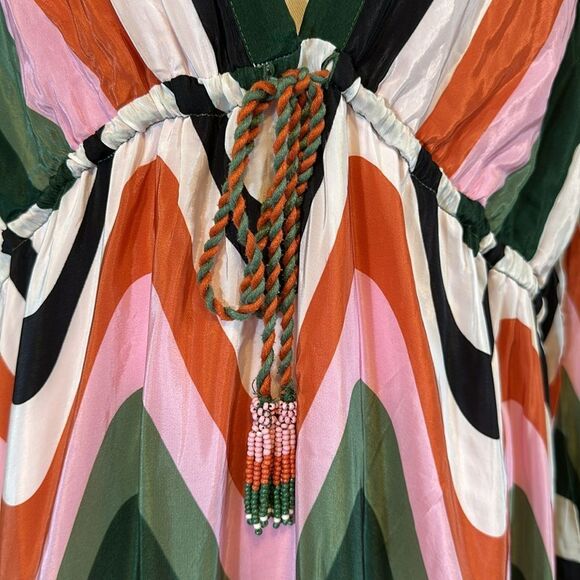 Farm Rio wave gradient Multicolor V-Neck Maxi Dress size XL - Picture 6 of 16